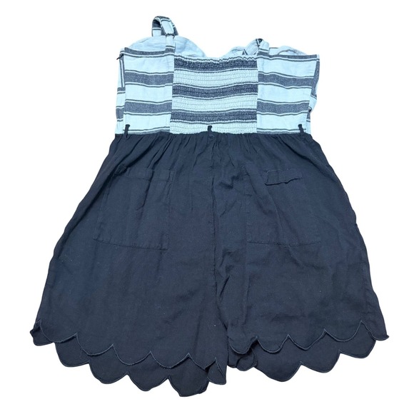 FLAWED Mermaid Striped Scalloped Hem Romper Size M Summer Nautical - Picture 3 of 4